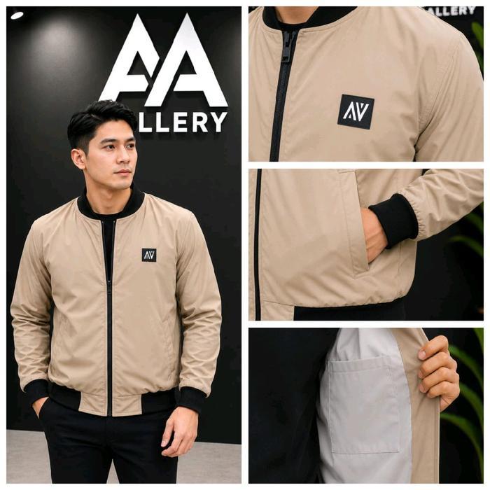Cozmeed Sportwear - Jaket Bomber Casual Pria Wanita Anti Angin Bahan Taslan Jn Puring Katun Lembut