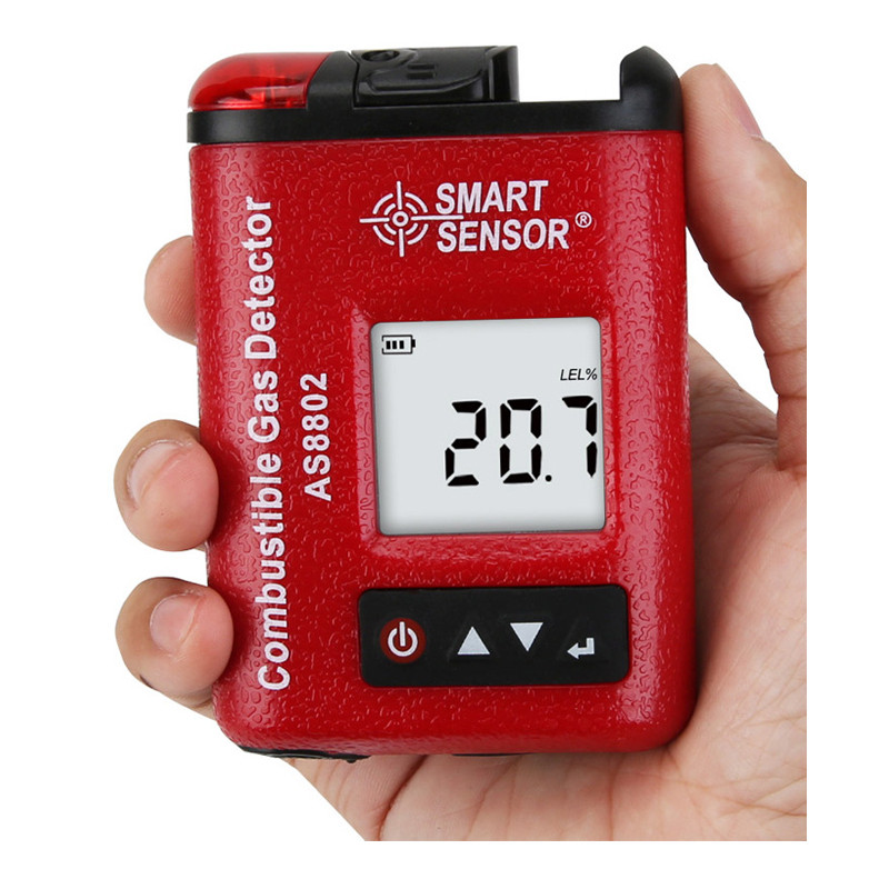 SMART SENSORAS8802 COMBUSTIBLE GAS DETECTOR PORTABLE GAS LEAK ALARM DETECTOR PORT GAS ANALYZER RANGE