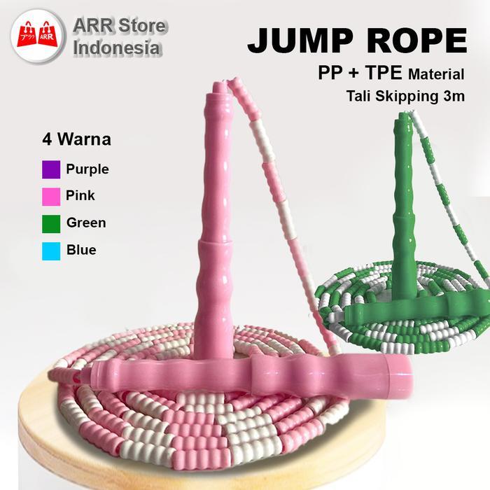 Lompat Tali Skipping Rope Olahraga Beaded Elevate Jump Rope Pp+Tpe 3M