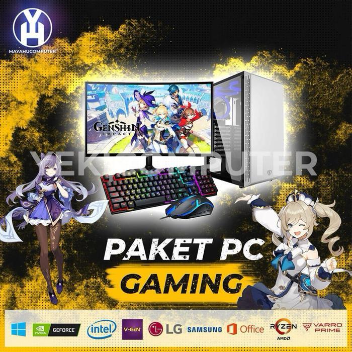 PC Gaming Ryzen 5 5600G Fullset Monitor 24 Inch | RAM 16GB | PC Rakitan Siap Pakai