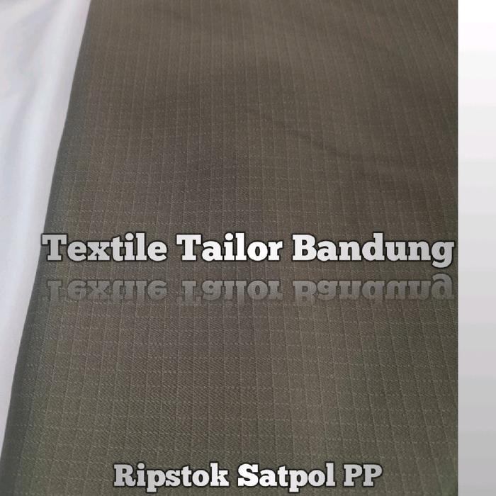READY kain seragam satpol pp /Hitam / cream luster kotak ripstok kualitas premium Textile