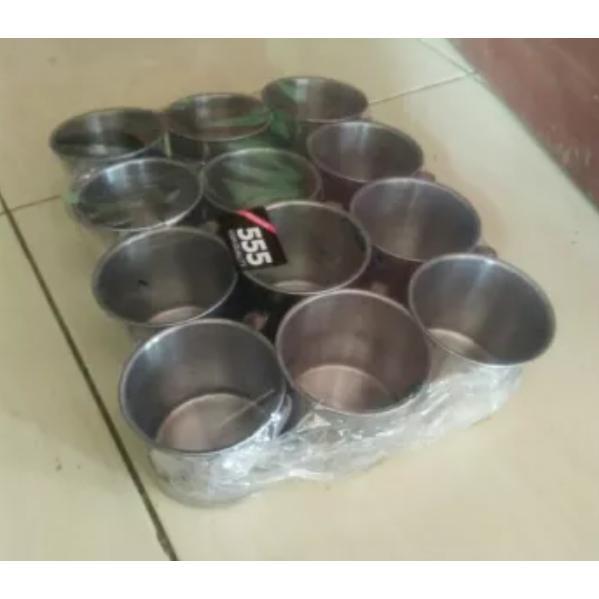 Premium 12Pcs Mug Stainless Diameter 7Cm / Cangkir Kecil Stainless Cangkir Kopi Cangkir Teh Original