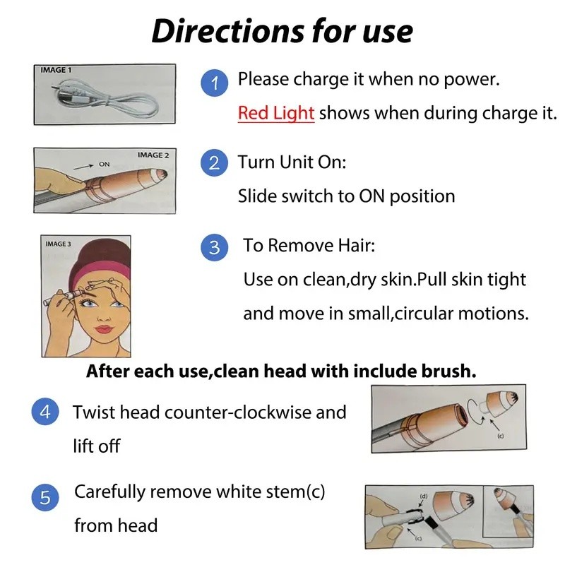 Portable Eletri Eyebrow Trimmer Pen for Women, Painless Preision Eyebrow Razor blades for Fae Hair