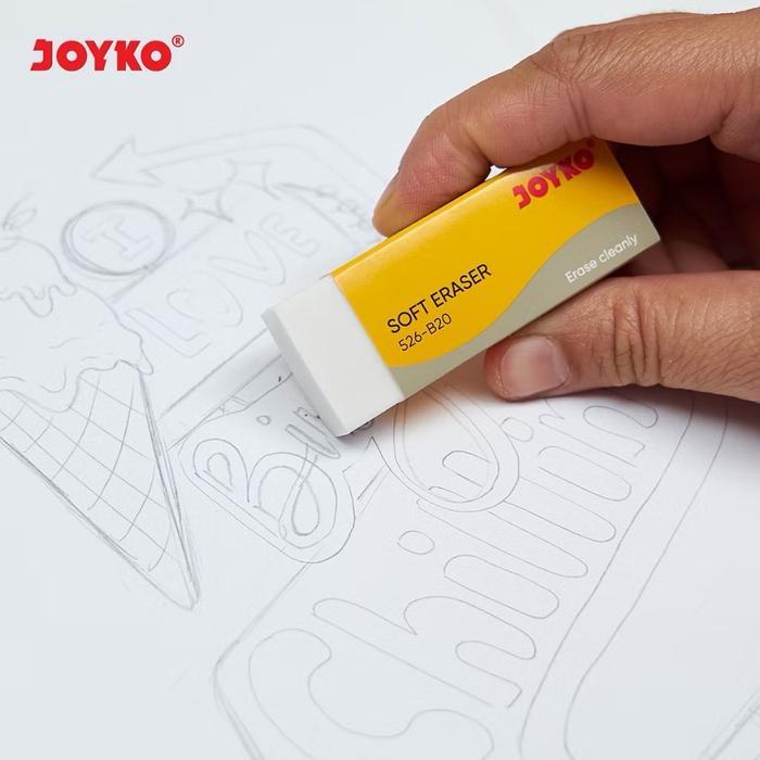 Promo (1 Pack ) Eraser / Penghapus Joyko 526-B20 Penghapus Putih Besar Joyko 1 Pack Isi 20 Biji
