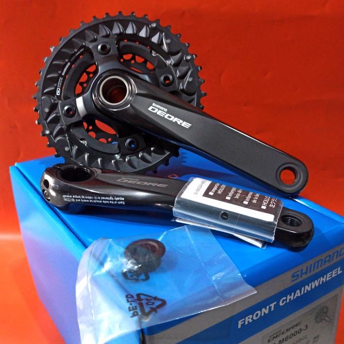 CRANK SHIMANO HTII DEORE M6000 TRIPLE CHAIN RING SIAP KIRIM