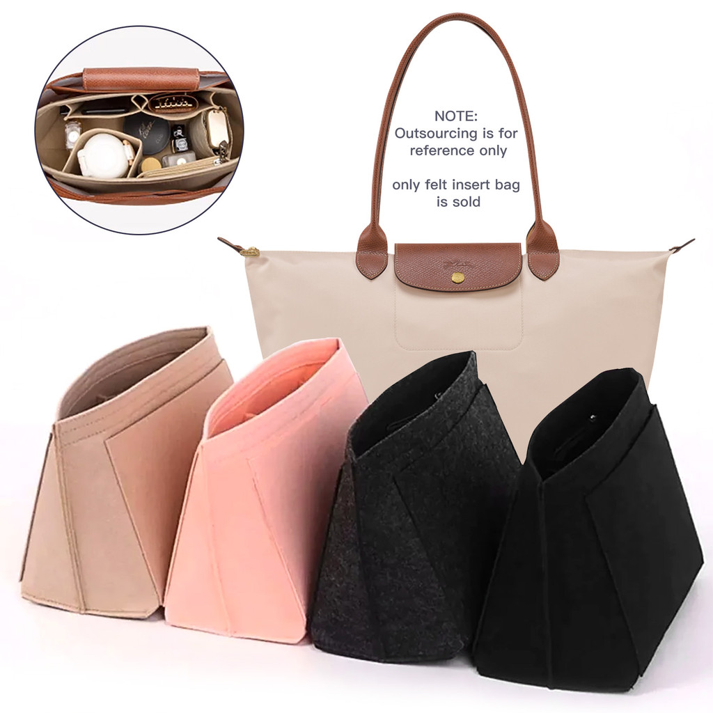 Felt Insert Bag Fits For Longchamp Handbag r Bag Felt Cloth Makeup Bag Support Travel Portable