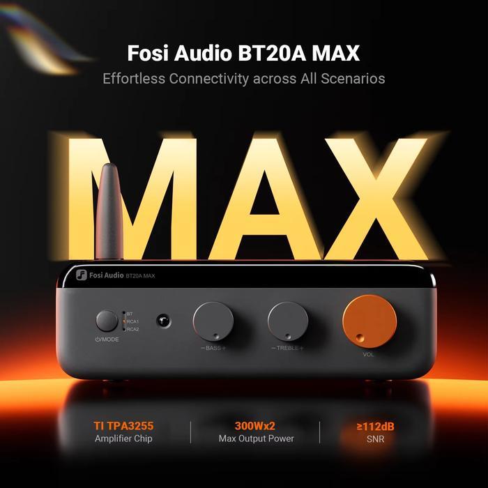 Fosi Audio BT20A MAX Amplifier Bluetooth PFFB Feedback Remote Control
