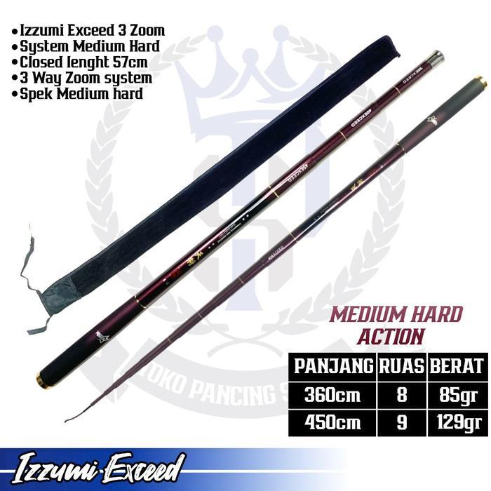 Pancing Joran Tegek Izumi Exceed 3 Zoom System Medium Hard Cod Gratis Ongkir