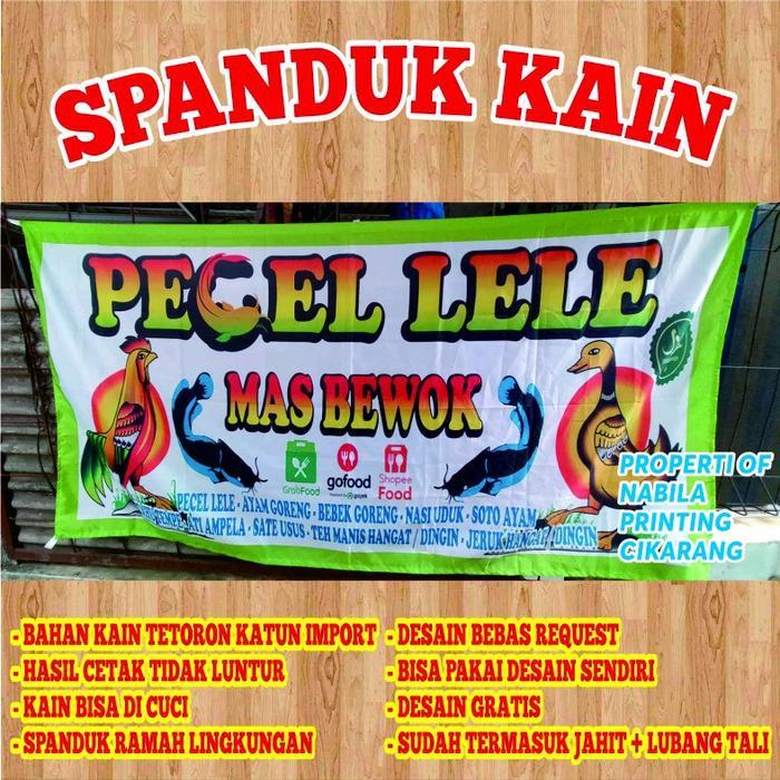 Flash Sale Spanduk Kain Pecel Lele, Lalapan, Sari Laut, Nasi Goreng Dll Original