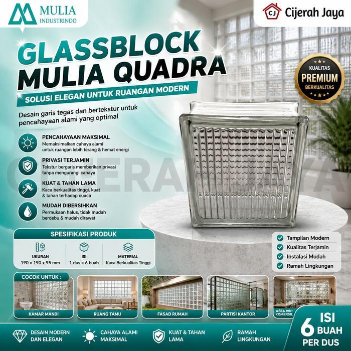 Glassblok Mulia Quadra Glassblock Glass Block Mulia Gojek/Grab