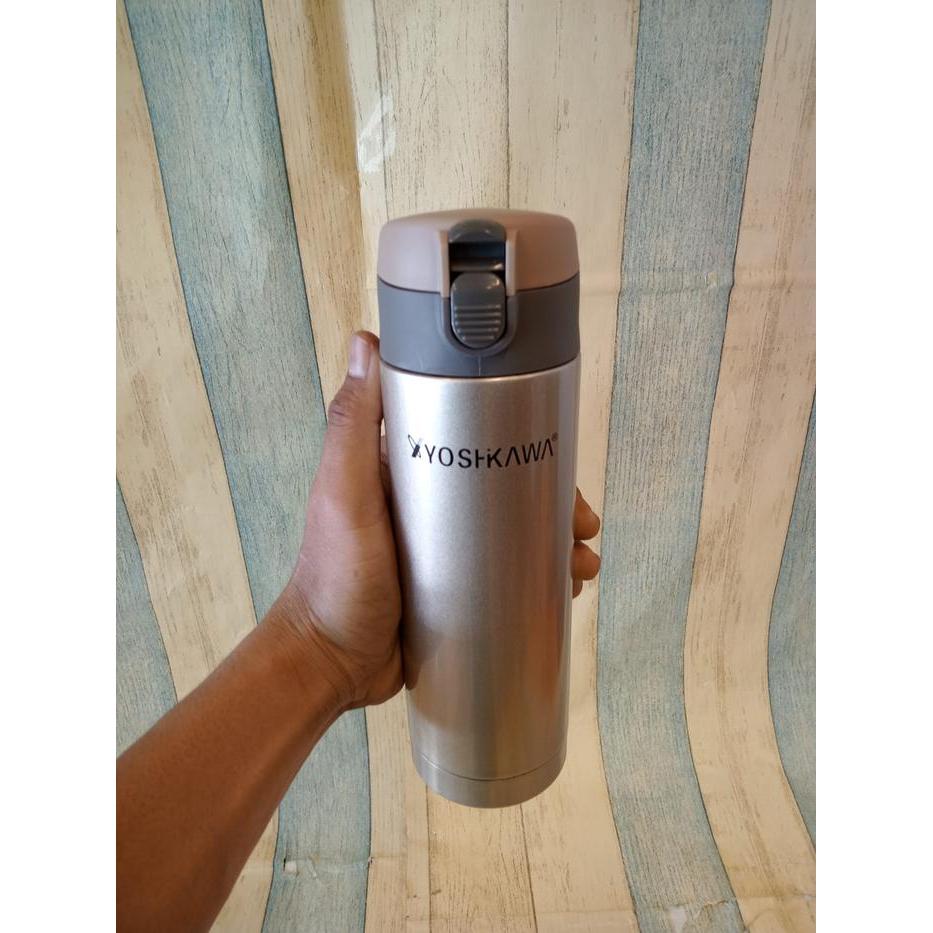 Yoshikawa Stainless Bottle Vacuum Termos Air 350 Ml Panas Dingin Silver Kd8103 Co