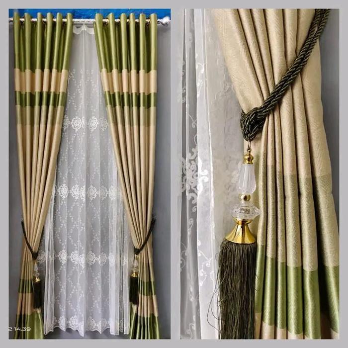 PROMO Gorden Blackout Minimalis Kombinasi Warna Biru Korden Premium Tirai Jendela Pintu Kamar