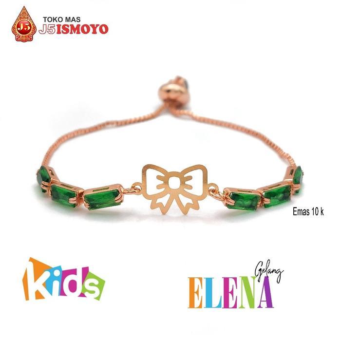 Gelang Anak Tali Serut Kombinasi Emas Mas 10K Elena J5 Ismoyo