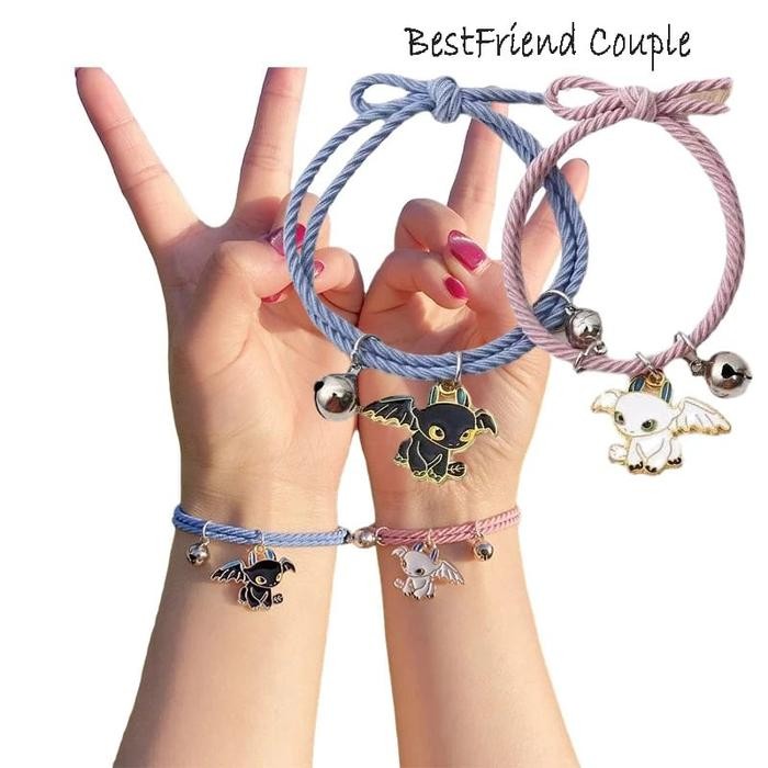 New Gelang Couple Magnet Karakter 2pcs Gelang Couple Magnet Lonceng 2pcs