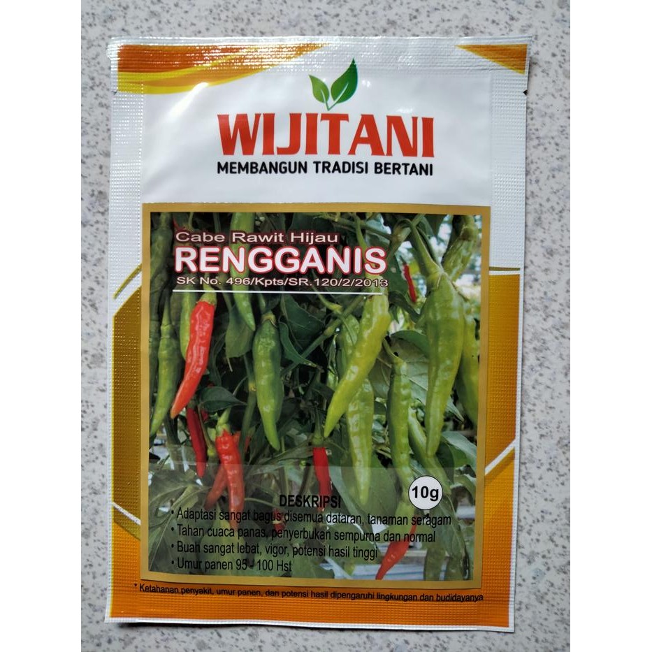 uikb Benih Cabe Rawit Hijau Rengganis Kemasan 10 Gram Cap Wijitani - Bibit Cabai Rawit Ijo