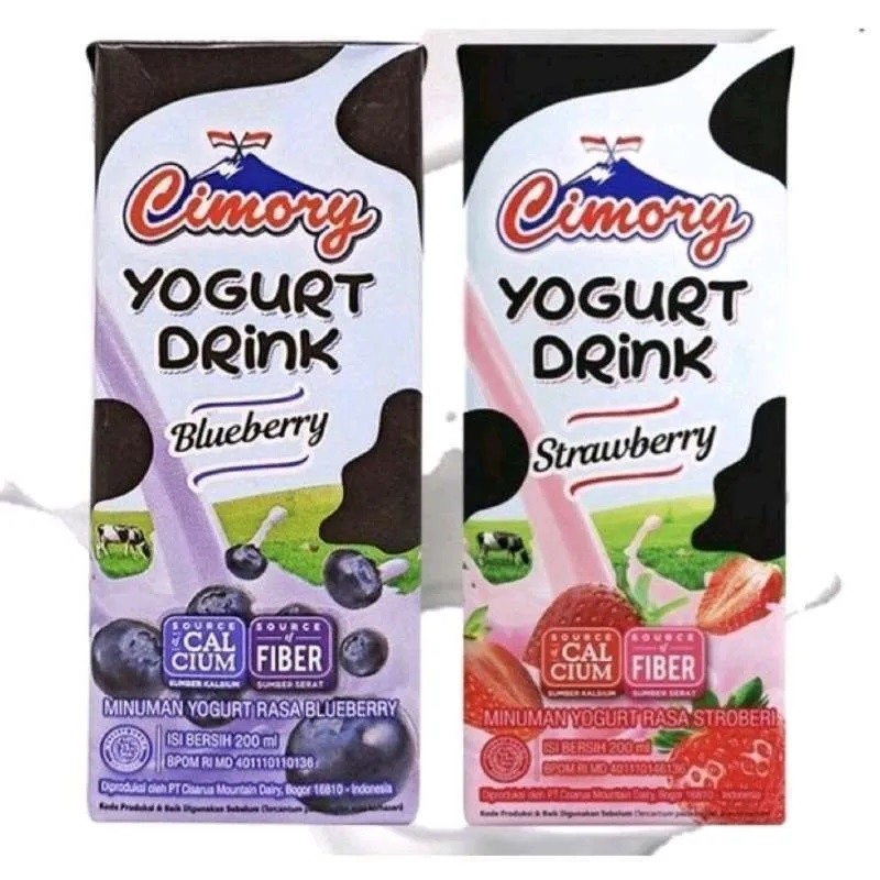 CIMORY YOGHURT DRINK 200ml BLUEBERRY STRAWBERRY CEMILAN ANAK MINUMAN RINGAN SUSU OLAHAN UHT GROSIR M