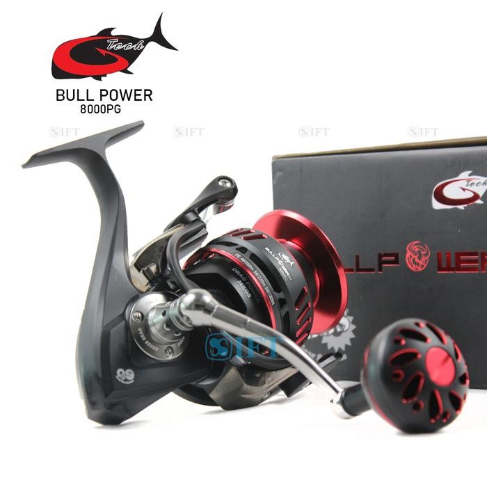 Reel G-TECH BULL POWER SW 3000 s/d 8000 HG PG BGS Power Handle Metal Body Saltwater Laut Resmi GTech