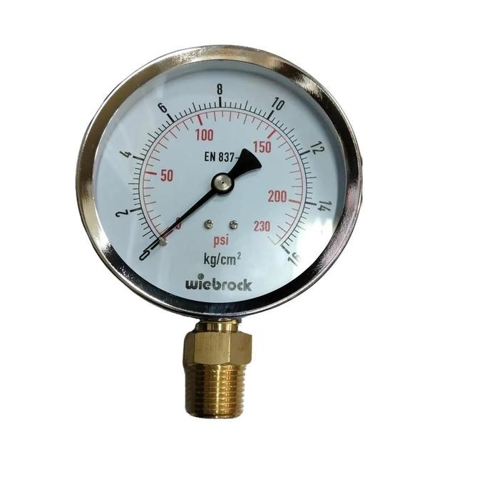 Pressure Gauge 16 bar Wiebrock 4" Black steel