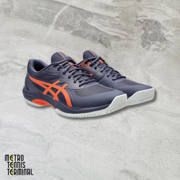 Asics Gel Game FF Indigo Fog Nova Orange Men ( Sepatu Tenis Asics Pria )