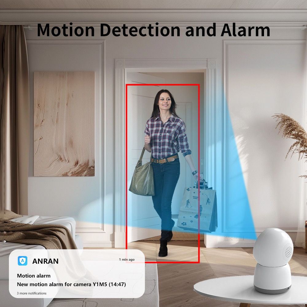 ANRAN 5MP FHD Baby Monitor Camera Security Wifi Surveillance Camera Two Way Audio 24/7 Recording IR