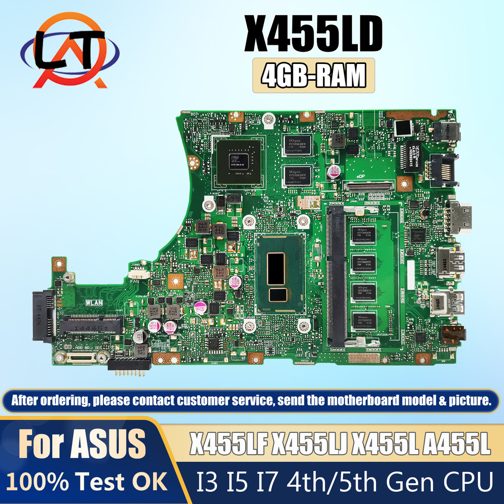 Casing Laptop X455LJ Motherboard For ASUS X455LF X455LD X455L A455L F454L X455LA Mainboard CPU I3 I5