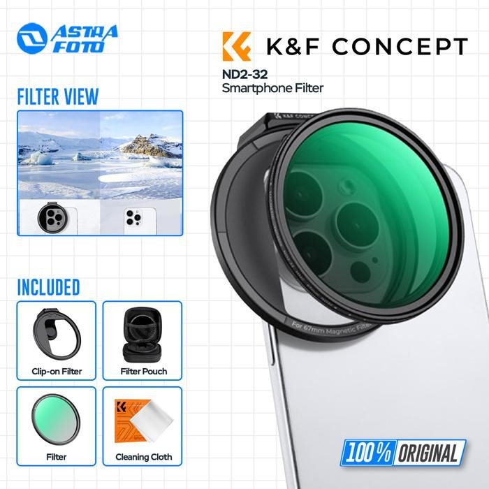 Knf Concept Nd2-32 Magnetic Filter Variable For Smartphone Handphone Hp K&F Concept