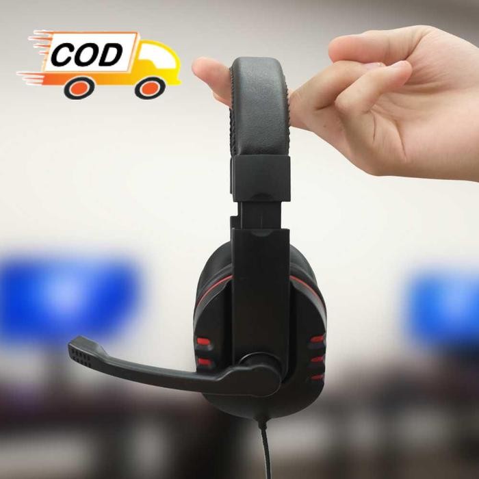 Sale Headset Headphone Gaming Dengan Mic Keren Kedap Suara Jernih Kabel Lentur Awet
