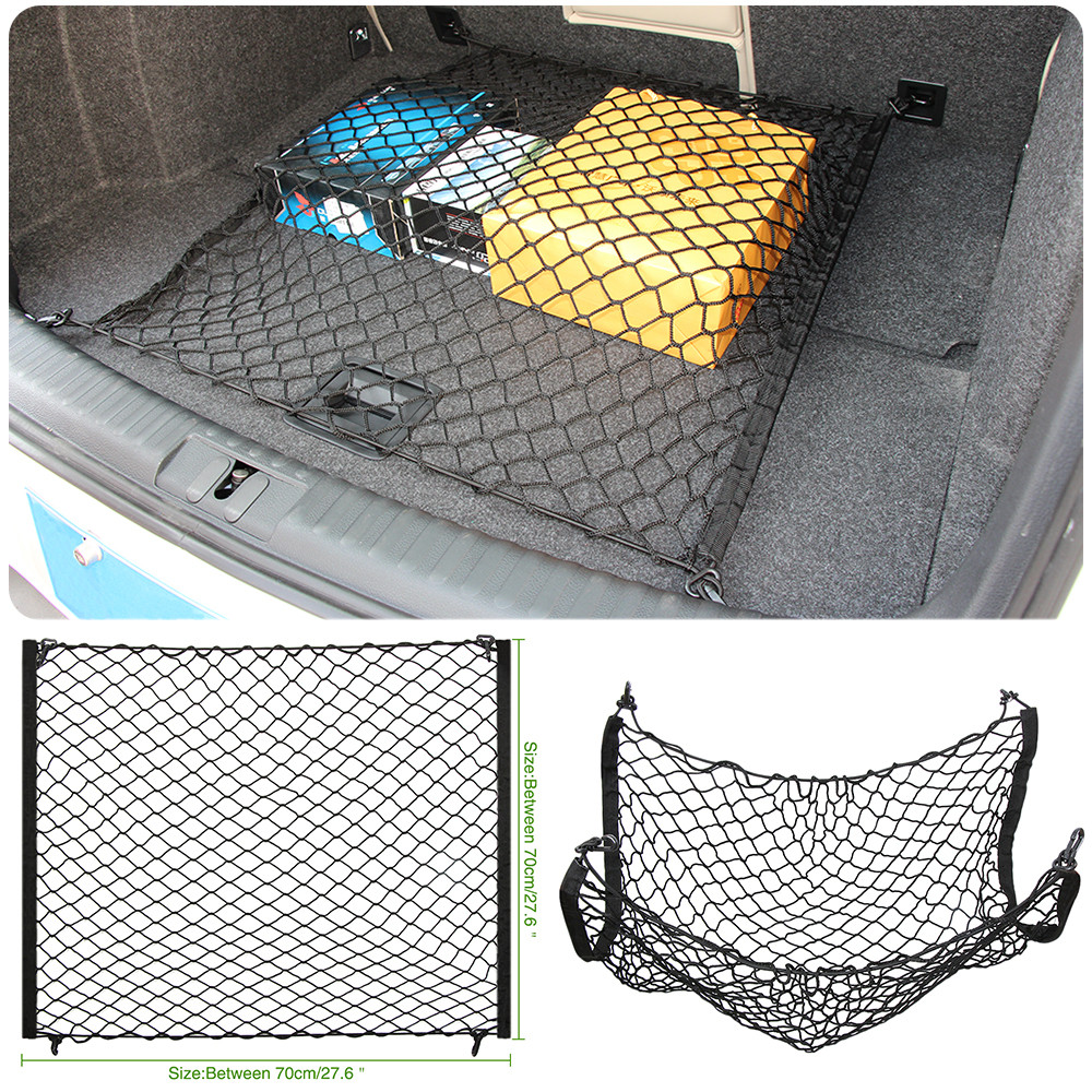 4 HooK Car Trunk Cargo Mesh Net Luggage For Mercedes Benz W211 W221 W220 W163 W164 W203 C E SLK GLK 