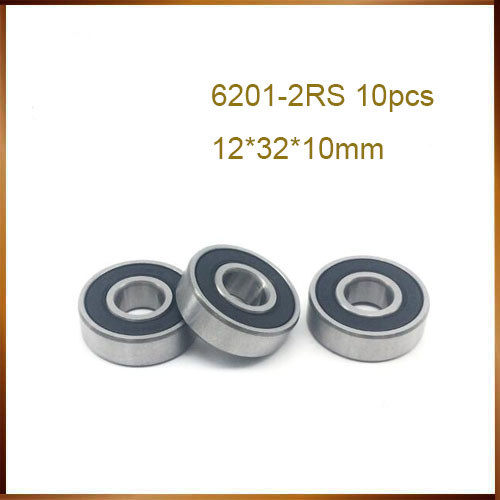 6201-2RS 10Pcs 6201-2RS 6201RS 6201 RS 12*32*10mm Deep Groove Ball