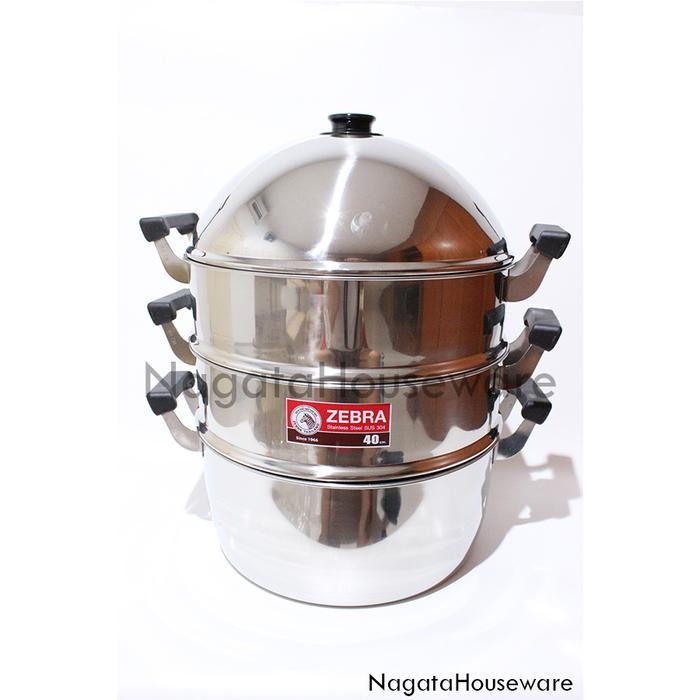 Murah Panci Kukus Stainless / Dandang Kujusan / Panci Stim Zebra 4 pcs Steaming Set Zebra 164440