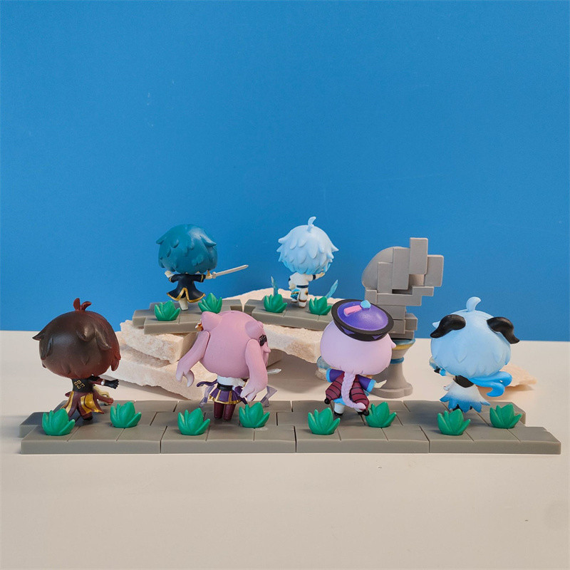 Hot Anime Game Genshin Impact Figure Kawaii Ganyu Zhongli KeQing QiQi Action Figure Toy Cartoon Klee