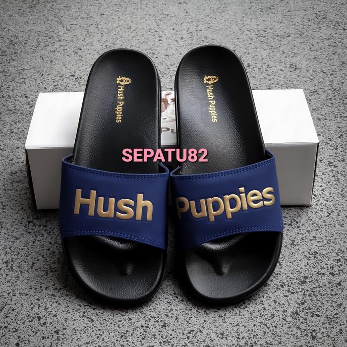 Sandal Hush Puppies Navy Gold Original Sandal Pria