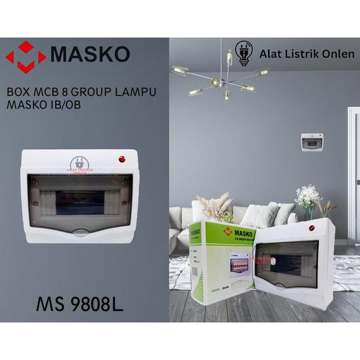 TGR BOX MCB 8 GROUP + LAMPU MASKO 9808L / RUMAH INBOW / OUTBOW IB /OB