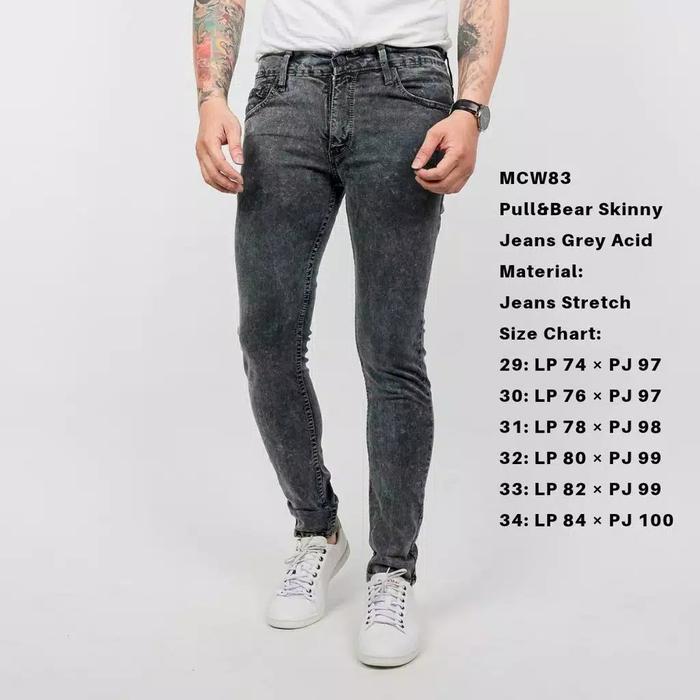 awvn- Celana Jeans Pria Pnb Grey Acid Skinny Stretch Abu Acid