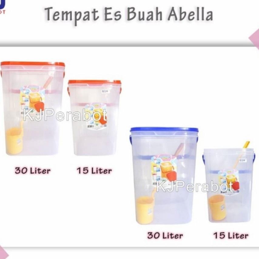 Tempat Es Buah 15 Liter Tanpa Gayung Segi Kotak Premium Abella Green Leaf Awet Murah Tebal Akuarium 