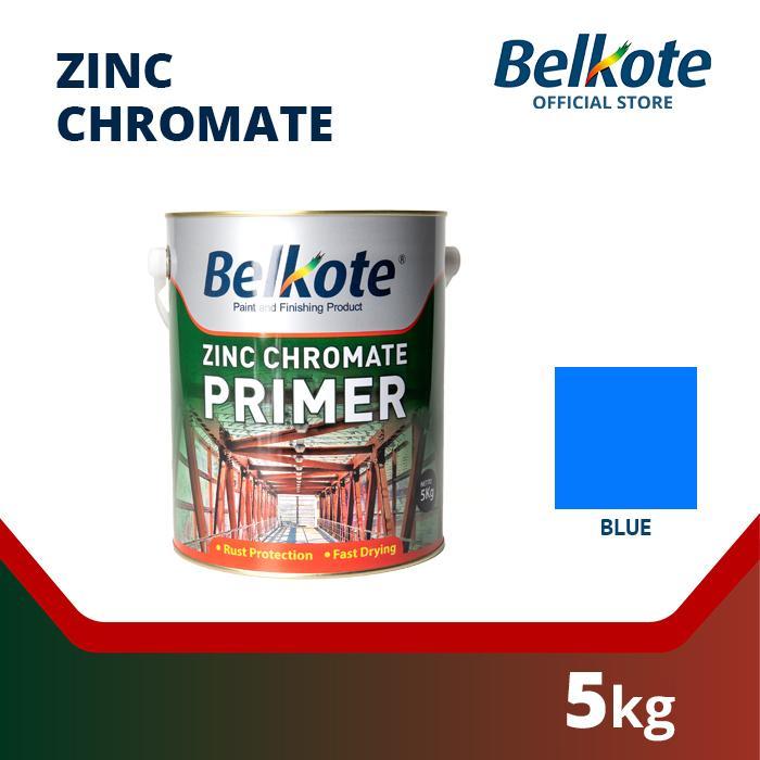 4p23- Cat Besi Anti Karat Belkote Zinc Chromate (Biru, 5 Kg) Meni Dasar
