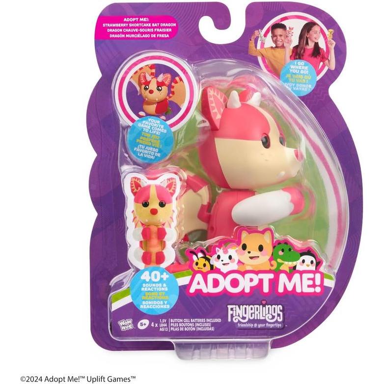 Fingerlings x Adopt me Strawberry Shortcake BAT Dragon New 2024 REACTS to Touch 40+ Sounds and