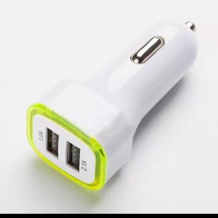 Baru Cas Hp Mobil Adapter Charger Dual Port Usb Lampu Led Iphone / Samsung Ori Berquality