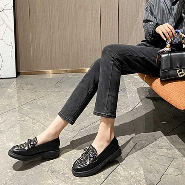 Mantab Sepatu Wanita Hitam Flat Shoes Loafer Fashion Korea Style Casual Premium Branded Kekinian