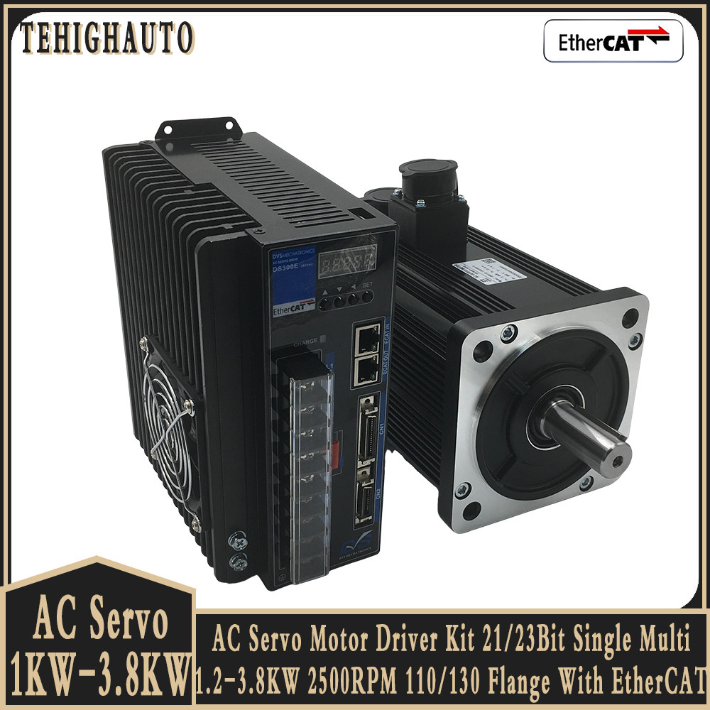 JUAL  AC 220V Servo Motor Driver Kit 1KW-3.8KW 17/21/23Bit Single Multi Absolute Encoder 2500RPM 4~1