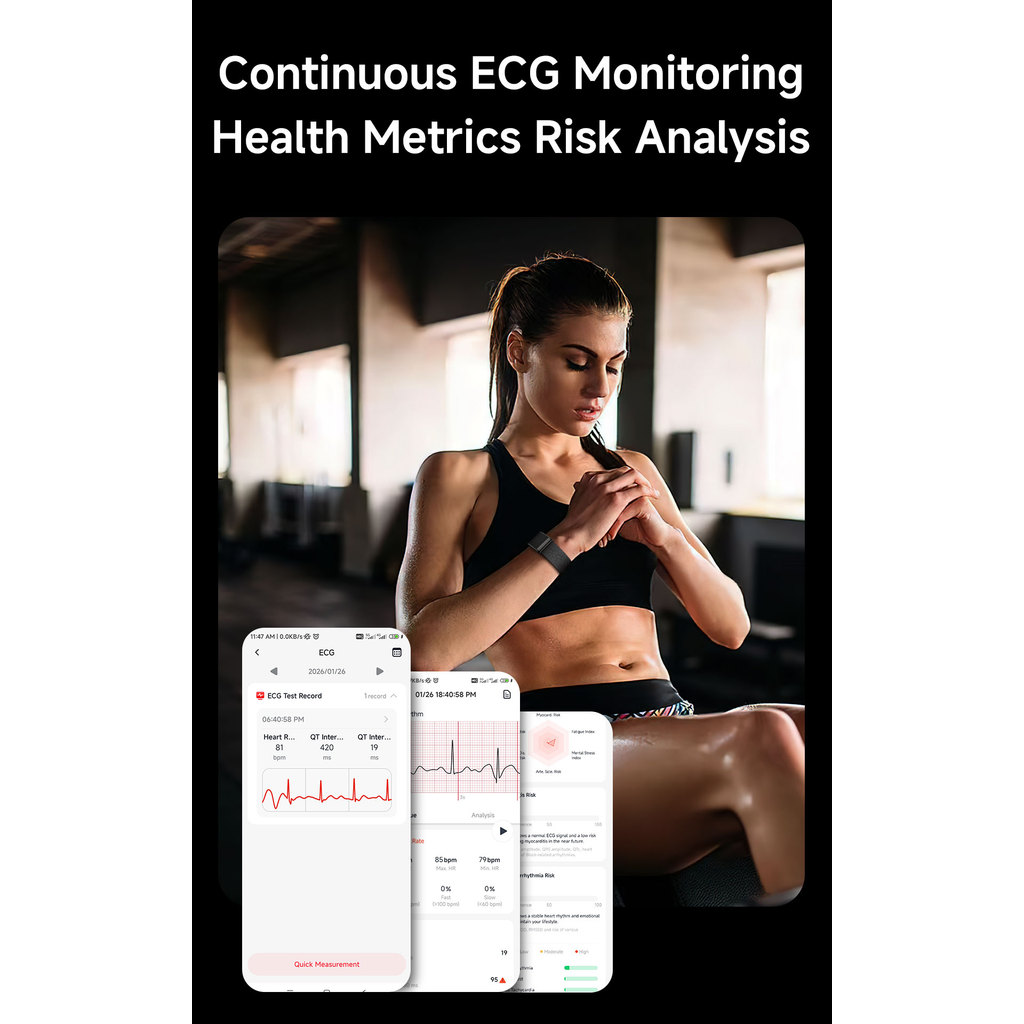 VWAR Ultra-Light Fitness Tracker Uric Acid Blood lipids Smart Bracelet ECG Blood Pressure Call