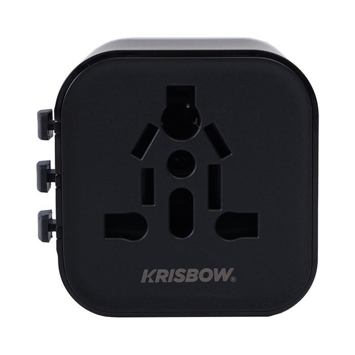 Promo Azko Krisbow Adaptor Travel Universal Lightweight Adaptor Universal Colokan Internasional