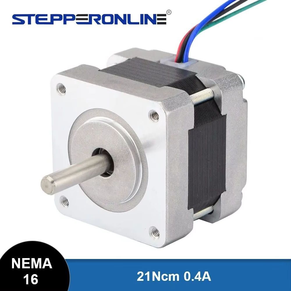 STEPPERONLINE Nema 16 Stepper Motor Bipolar 1.8deg 21Ncm 0.4A 39x39x34mm 4 Wires CNC 3D Printer