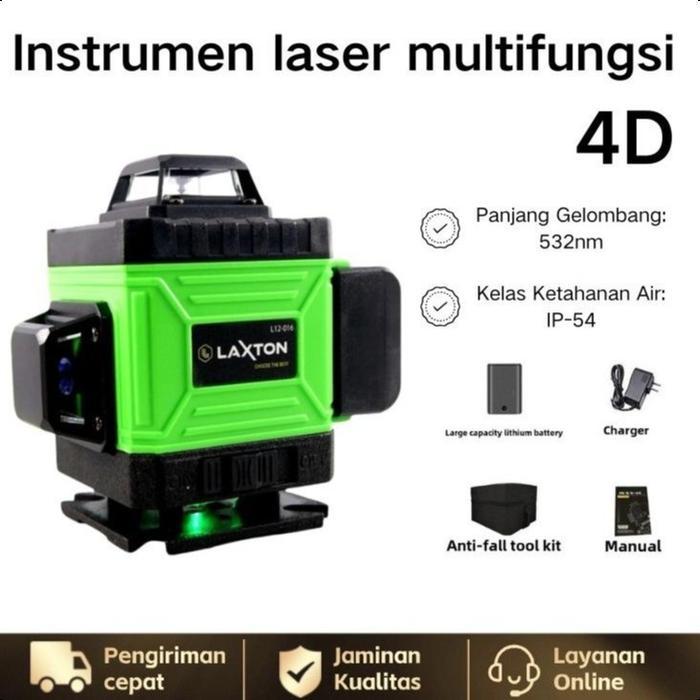 TERLARIS Laser Level Bangunan Waterpass Laser Multifungsi Meteran Laser Level Hilda 4D