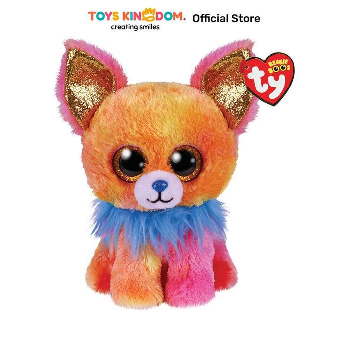 DISKON Toys Kingdom Ty Beanie Boos Boneka Hewan Yips Chihuahua Reguler TY95336 Boneka Hewan Plush