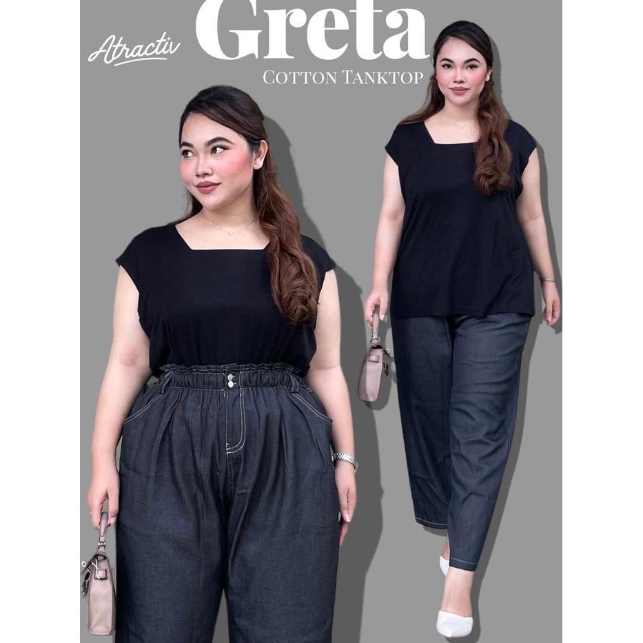 ATRACTIV TankTop Wanita Kaos Jumbo Fit LD150 TankTop Kaos Jumbo LD120 LD130 LD142 TankTop Kaos