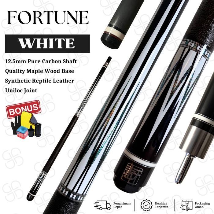 Stick Billiard Carbon Fiber Pure Fortune Cue White Stick Bilyar Carbon - Ryto Billiard