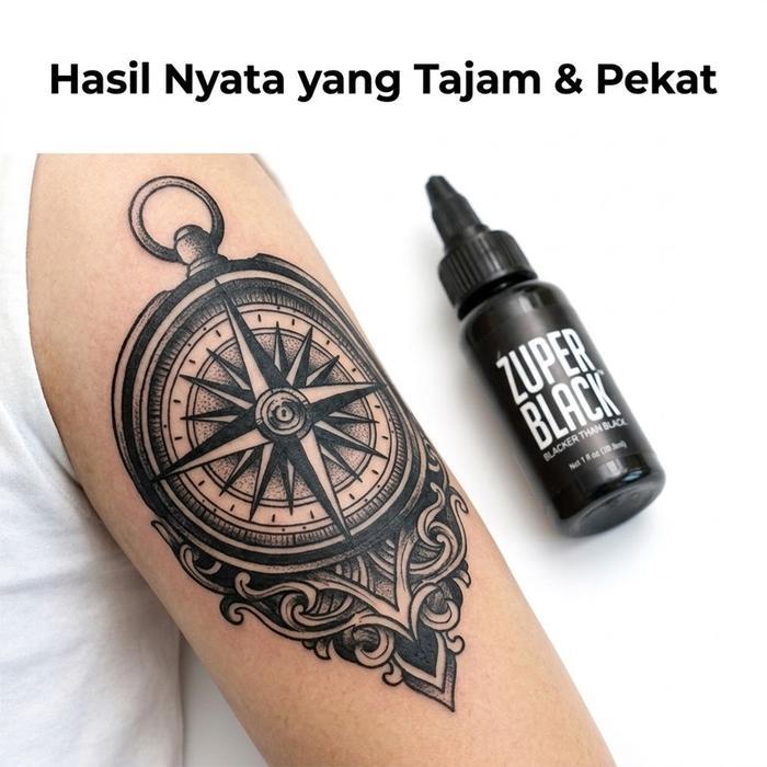 Sale 35Ml Tinta Tatto Zuper Black Tinta Tato Hitam Pekat Bahan Alami Aman Profesional Pigment Tatto