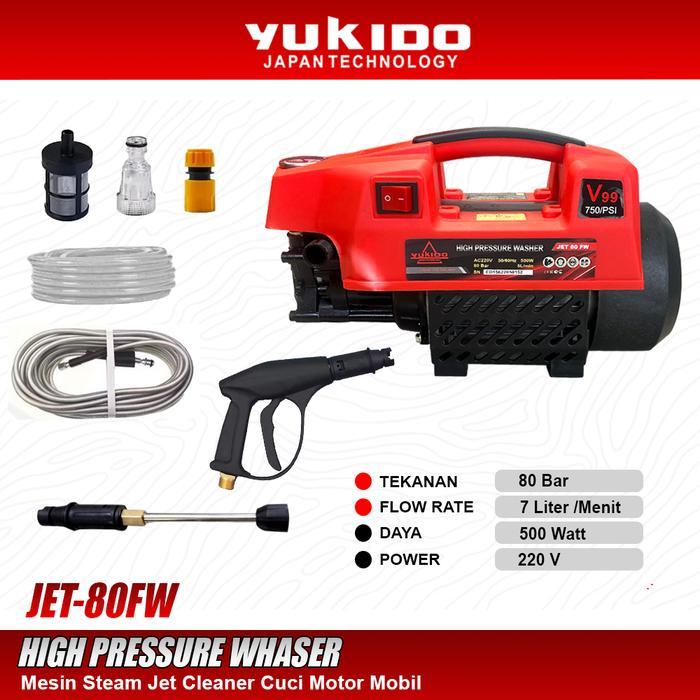 Yukido Mesin Cuci Motor Mobil Steam / High Pressure Washer Cleanner Yukido JET-80FW Car