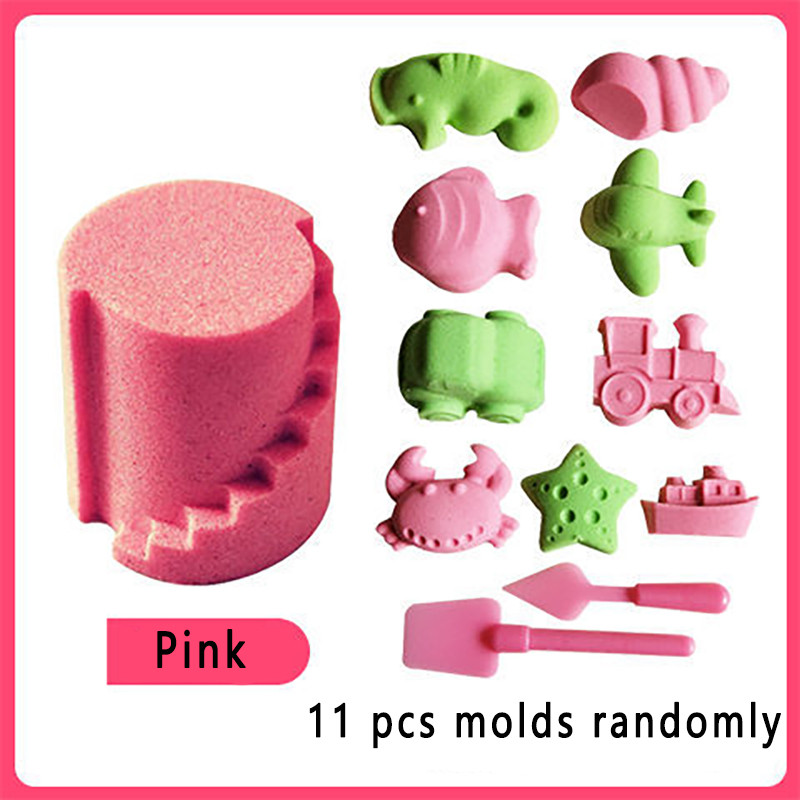 500g Dynamic Sand Presented Six Molds Fluffy with Tools Dynamic Magic Beach DIY Sand Toys for
